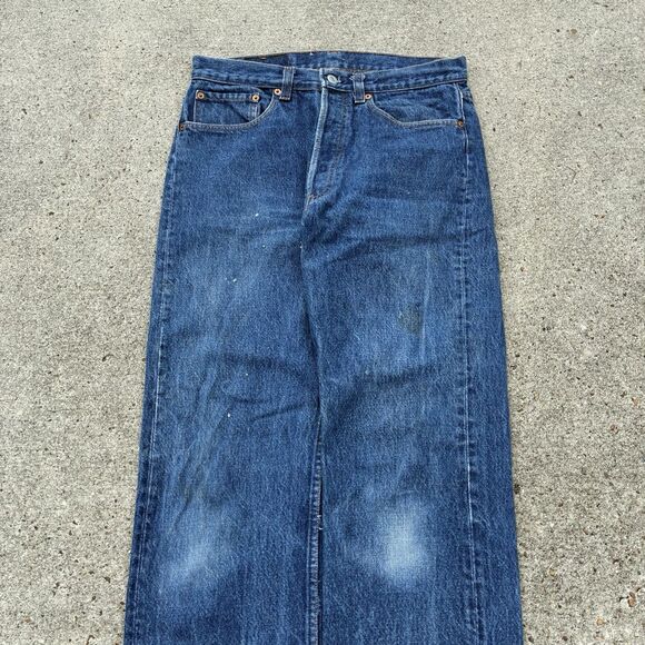 Vintage 80s Levis 501xx Jeans Mens 30x32 Button Fly USA Made Dark Wash Indigo - Picture 2 of 16